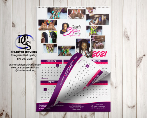 Shavel Styles Calendar Front Mockup