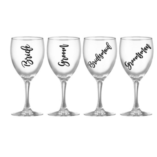 Wine Glass Name Decals