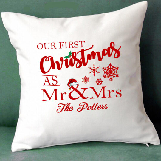 Custom Christmas Cushion - Mr & Mrs