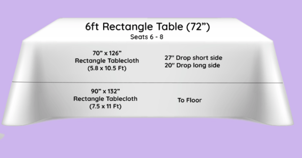 6ft table cloth guide
